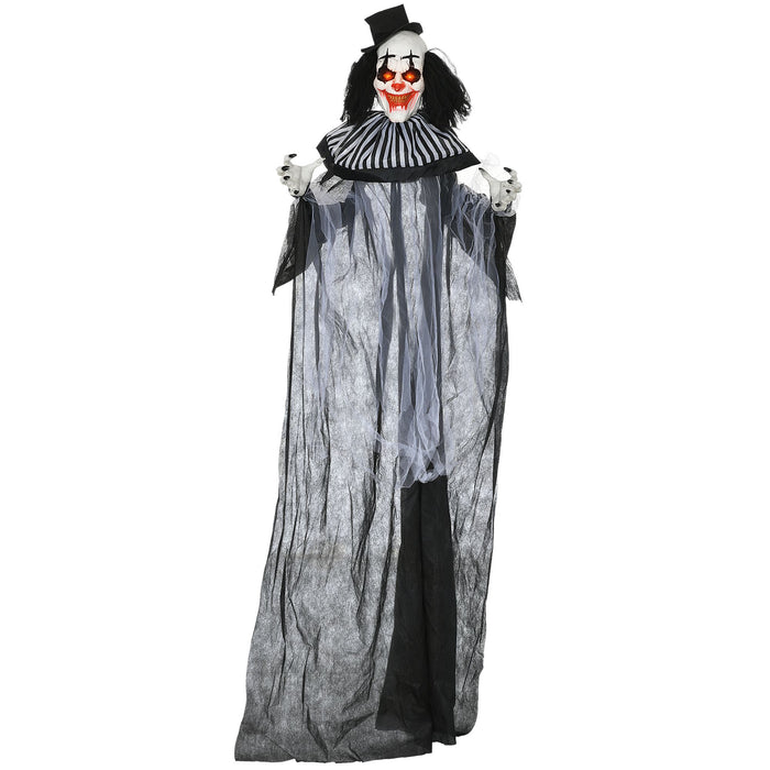 6ft Sound Activated Halloween Animatronic Clown – Shaking Body, Creepy Sounds and Glowing Red Eyes - Monsta Online