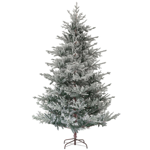 9FT Snow Flocked Nordic Pine Artificial Christmas Tree — 1939 Tips, Unlit, Hinged, Wide Shape, Steel Base - Monsta Online