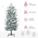 4.5FT Snow Flocked Pencil Artificial Christmas Tree — 267 Tips, Unlit, Auto - Open, Hinged, Steel Base - Monsta Online