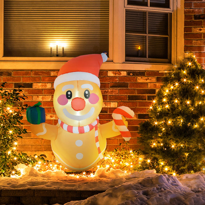 3FT Prelit Hanging Inflatable Gingerbread Man with LED Lights - Outdoor Christmas Window Decoration - Monsta Online