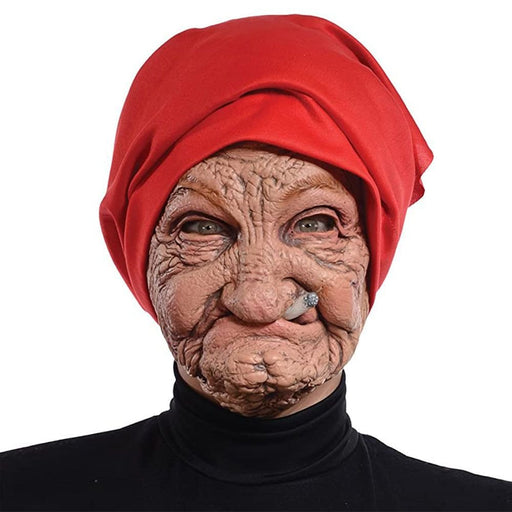 Halloween Grandma Scary Old Woman Mask – Funny Costume Party Prop for Little Red Hood Cosplay - Monsta Online