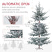 6FT Flocked Nordic Pine Artificial Christmas Tree — 795 Snow Tips, Unlit, Auto - Open, Steel Base - Monsta Online