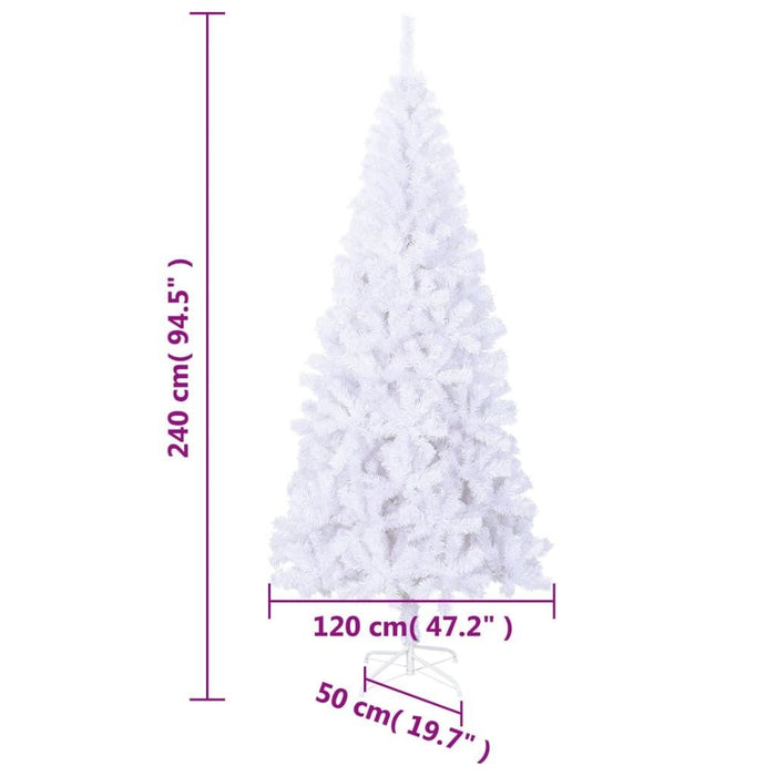 8FT white artificial Christmas tree — 1300 tips, durable PVC, outdoor - safe, full - bodied display with easy plug - in assembly - Monsta Online