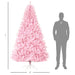 7FT Pink Artificial Christmas Tree — 1288 Tips, Unlit, Wide Shape, Auto - Open Hinged, Steel Base - Monsta Online