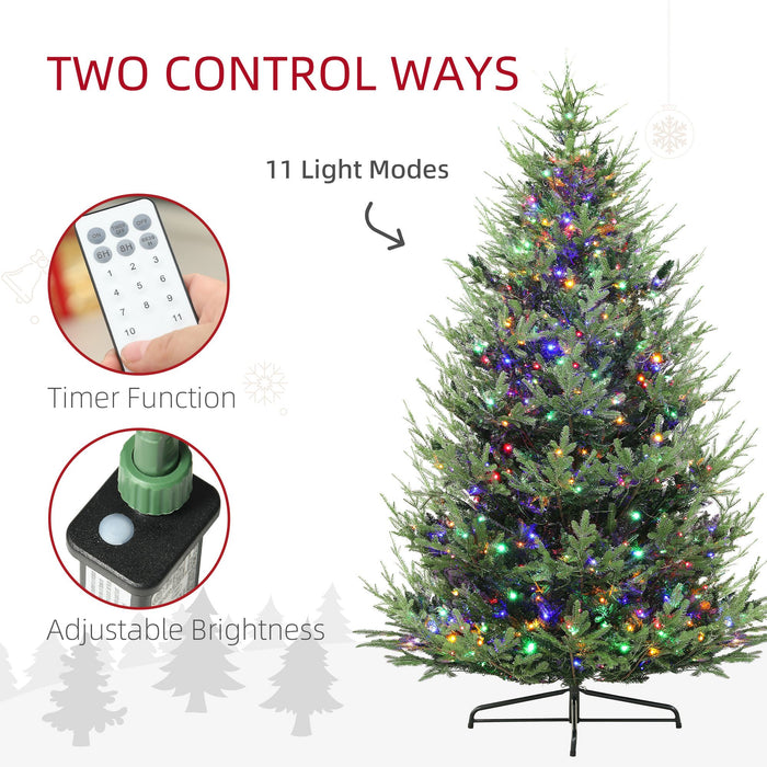 9FT Pre - Lit Artificial Christmas Tree — 300 Dual - Color LED Lights, 1939 Tips, Remote, 11 Modes, Metal Base - Monsta Online