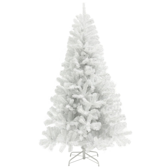 7.5FT White Artificial Christmas Tree — 1346 Tips, Unlit, Auto - Open, Wide Full Shape, Steel Base - Monsta Online