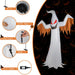 12FT Halloween Inflatable Ghost with Red Eyes and Flame LED Lights - Monsta Online
