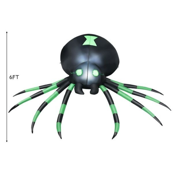 6FT Halloween Inflatable Spider with LED Lights – Giant Blow Up Yard Decoration - Monsta Online