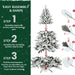 5FT Flocked White Artificial Christmas Tree — Full, 768 Tips, PE+PVC, Hinged, Metal Stand - Monsta Online