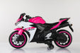 12V Electric Ride - On Pink Motorcycle with Throttle and Lighted Training Wheels - Monsta Online