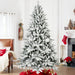 5FT Flocked White Artificial Christmas Tree — Full, 768 Tips, PE+PVC, Hinged, Metal Stand - Monsta Online
