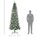 7.5FT Slim Snow Flocked Pre - Lit Artificial Christmas Tree — 350 Warm White LEDs, Pine Cones, Red Berries, 1075 Tips - Monsta Online