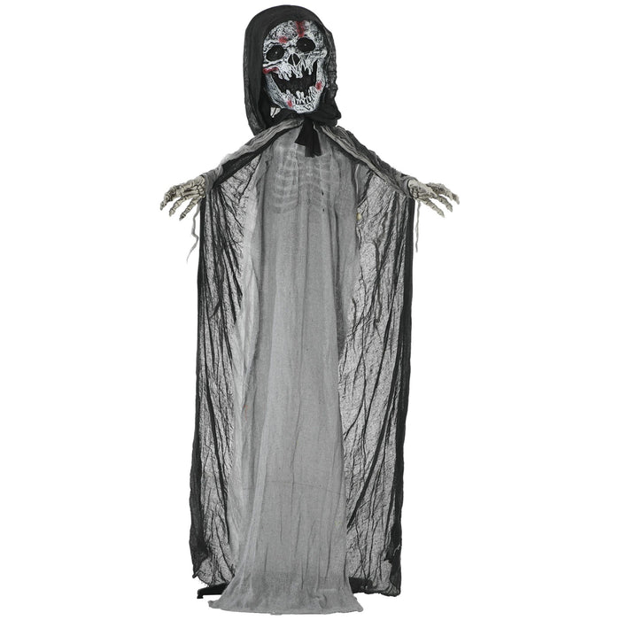 6ft Halloween Animatronic Skeleton Witch – Sound Activated with Light - Up Eyes, Glowing Chest and Creepy Chain Howls - Monsta Online