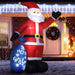 8FT Prelit Inflatable Smiling Santa Claus with Gift Bag and LED Lights - Outdoor Christmas Decoration - Monsta Online