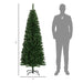 6FT Slim Pencil Artificial Christmas Tree — 618 Tips, Unlit, Space - Saving, Green, Steel Base - Monsta Online