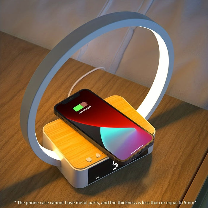 Smart Bedside Lamp with Wireless Charging and Alarm Clock - Monsta Online