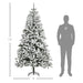 7.5FT Snow Flocked Artificial Christmas Tree — 1300 Tips, Unlit, Auto - Open Hinged, Green White, Steel Base - Monsta Online