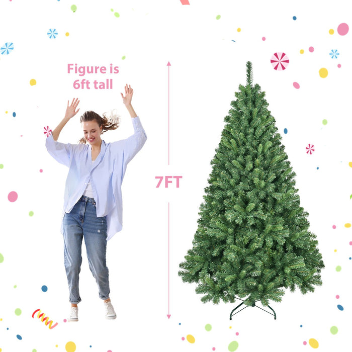 7FT Pre - Lit Smart Artificial Christmas Tree — 380 WiFi LED, Music Sync, App Control, Hinged, Metal Stand - Monsta Online
