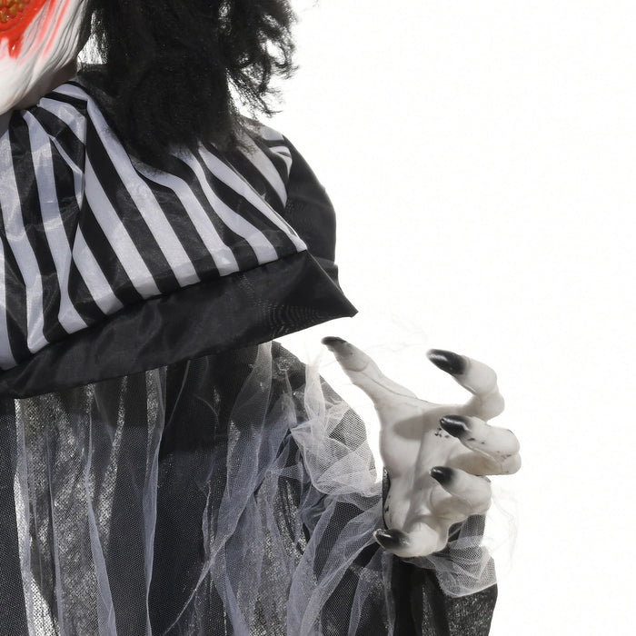 6ft Sound Activated Halloween Animatronic Clown – Shaking Body, Creepy Sounds and Glowing Red Eyes - Monsta Online