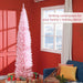 8FT Pink Pencil Artificial Christmas Tree — 618 Tips, Slim Space - Saving, Plastic Stand - Monsta Online