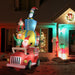 9FT Prelit Inflatable Santa Driving Gift Car with Elk, Elf & Penguins and LED Lights - Outdoor Christmas Decoration - Monsta Online