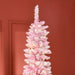 7.5FT Pre - Lit Pink Pencil Artificial Christmas Tree — 350 Warm White LED Lights, 700 Snow Tips, Steel Base - Monsta Online