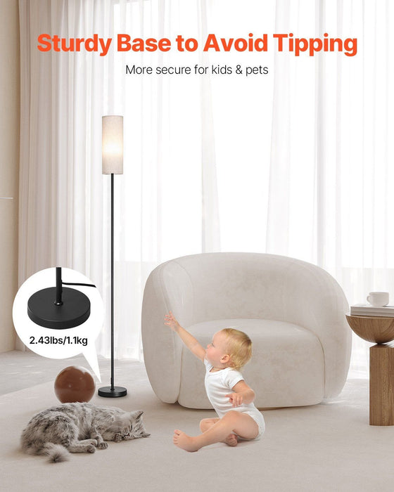 Modern Color Adjustable Floor Lamp - Remote Control & Dimming Function for Living Rooms - Monsta Online