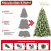 5FT Pre - Lit Artificial Christmas Tree — 200 Warm LED, 51 Pine Cones, 694 Tips, Hinged, Metal Stand - Monsta Online