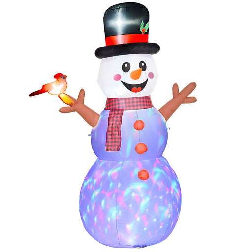 8FT Inflatable Snowman with Rotating LED Lights - Outdoor Christmas Decoration - Monsta Online