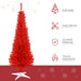 5FT Red Pencil Artificial Christmas Tree — 294 Tips, Unlit, Slim Space - Saving, Plastic Stand - Monsta Online