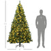 7.5FT Pre - Lit Artificial Christmas Tree — 1346 Tips, 500 Warm White LED Lights, Full, Metal Base - Monsta Online