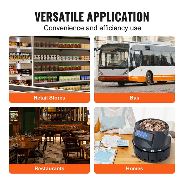 Automatic USD Coin Counter Machine with 2000 Coin Capacity and LCD Display - Monsta Online