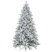 8FT Snow Flocked Artificial Christmas Tree — 2003 Tips, Unlit, Auto - Open Hinged, Full Shape, Metal Base - Monsta Online