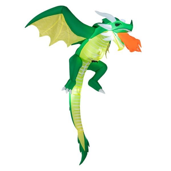 5FT Halloween Inflatable Fire - Breathing Dragon with LED Lights - Monsta Online
