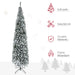 9FT Snow Flocked Slim Pencil Artificial Christmas Tree — 1014 Tips, Unlit, Hinged, Foldable Steel Base - Monsta Online