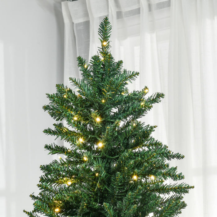 7FT Full Douglas Fir Pre - Lit Artificial Christmas Tree — 700 Warm White LEDs, 2154 Tips, Metal Base - Monsta Online