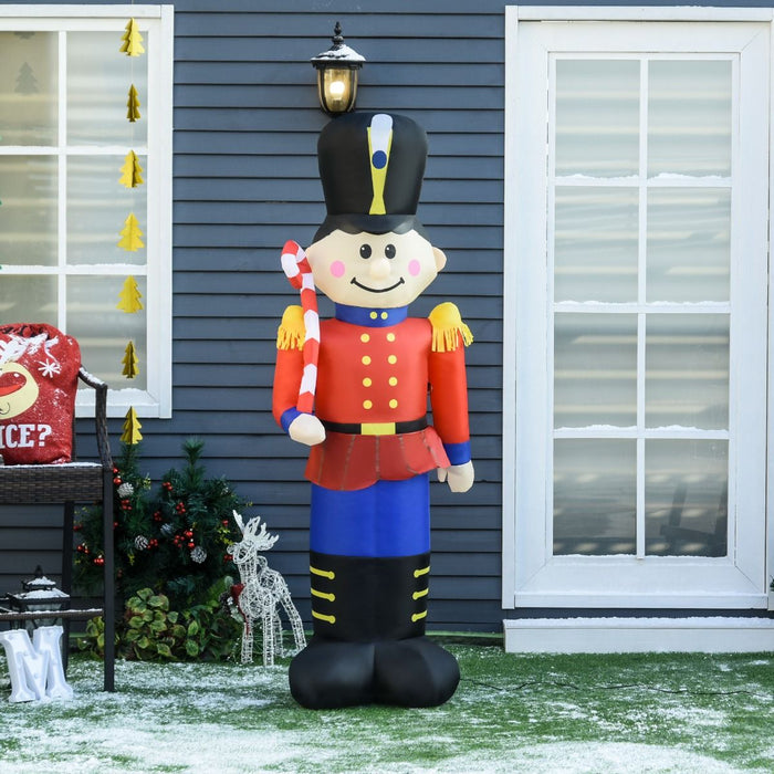 6FT Prelit Christmas Inflatable Toy Soldier Nutcracker with LED Lights - Outdoor Decoration - Monsta Online