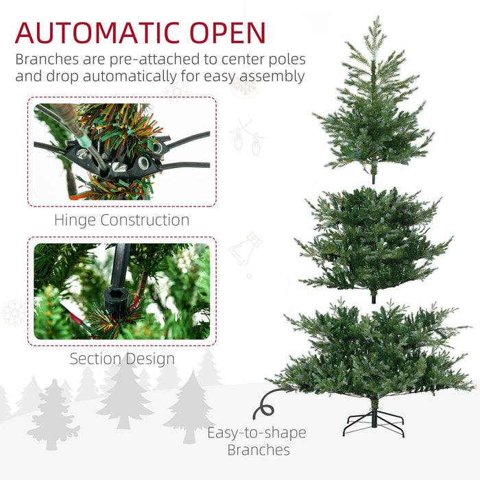 7.5FT Wide Artificial Christmas Tree — 1288 Tips, Unlit, Auto - Open, Easy - Shape Branches, Steel Base - Monsta Online