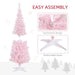 5FT Pink Snow Flocked Pencil Pre - Lit Artificial Christmas Tree — 160 Warm White LEDs, 294 Tips, Space - Saving - Monsta Online