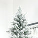 9FT Flocked Artificial Christmas Tree — 2068 Downswept Cedar Tips, Snow, Unlit, Auto - Open, Steel Base - Monsta Online