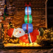 5FT Prelit Inflatable Santa Claus Hanging Under 3 Gift Boxes with LED Lights - Outdoor Christmas Decoration - Monsta Online