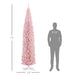 8FT Pink Pre - Lit Pencil Artificial Christmas Tree — 300 Warm White LEDs, 618 Tips, Slim, Steel Base - Monsta Online