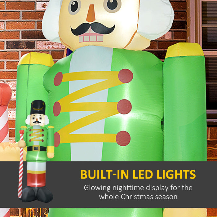 12FT Prelit Inflatable Green Nutcracker Soldier with LED Lights - Outdoor Christmas Decoration - Monsta Online