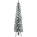 7FT Snow Flocked Pencil Artificial Christmas Tree — 405 Tips, Unlit, Slim Space - Saving, Metal Base - Monsta Online