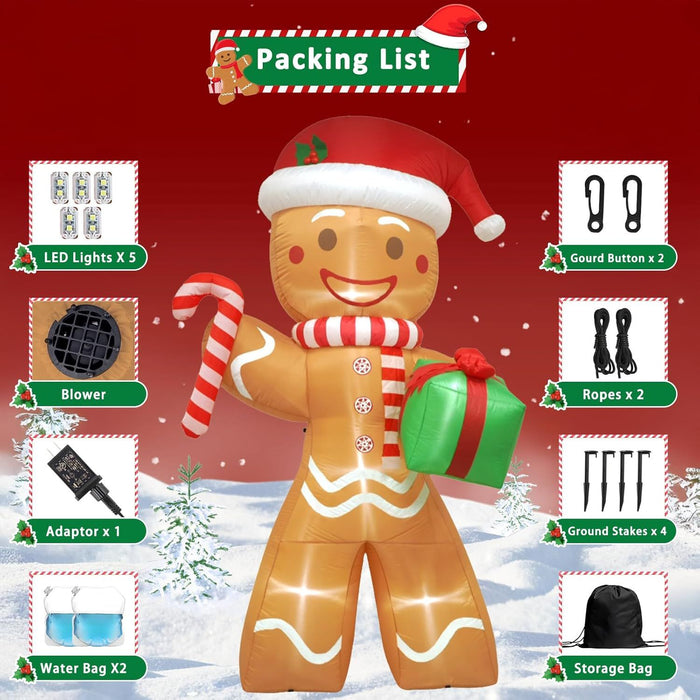 8.5FT LED Gingerbread Man Christmas Inflatable Outdoor Decoration - Monsta Online