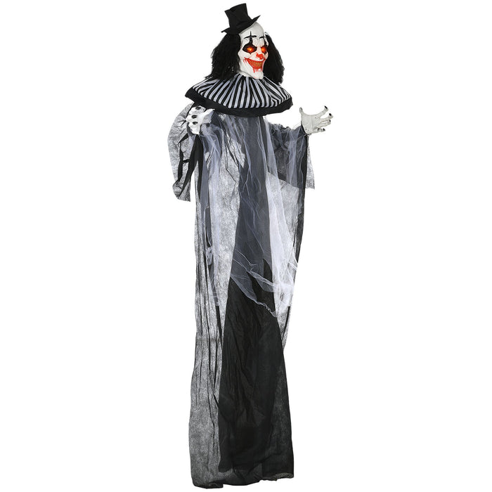 6ft Sound Activated Halloween Animatronic Clown – Shaking Body, Creepy Sounds and Glowing Red Eyes - Monsta Online