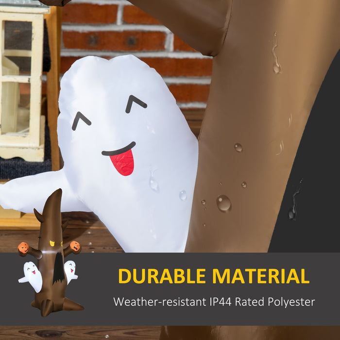 5ft Inflatable Halloween Ghost Tree with Pumpkins and LED Lights - Monsta Online