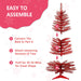 4FT Pre - Lit Red Artificial Christmas Tree — 112 Tips, 50 Lights, Mini Tabletop with Stand - Monsta Online