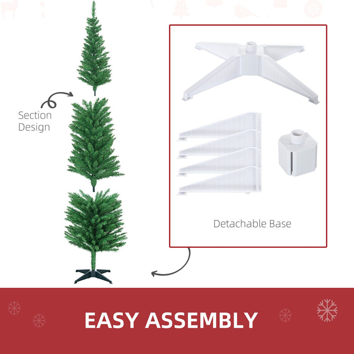 7FT Light Green Pencil Artificial Christmas Tree — 499 Tips, Unlit, Slim, Plastic Stand - Monsta Online