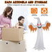 12FT Halloween Inflatable Ghost with Red Eyes and Flame LED Lights - Monsta Online